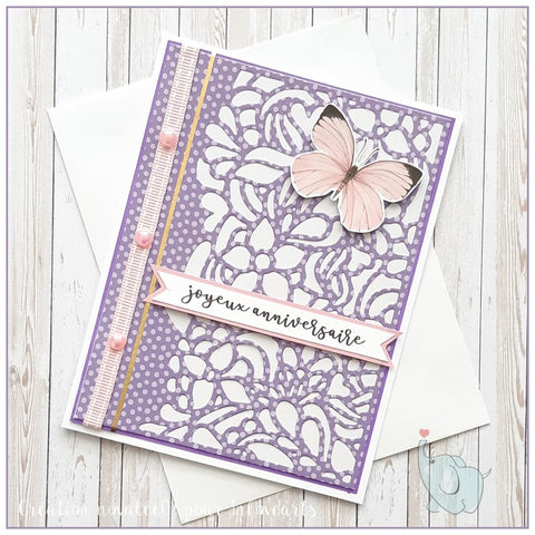 Inlovearts Hollow Line Flowers Background Board Cutting Dies