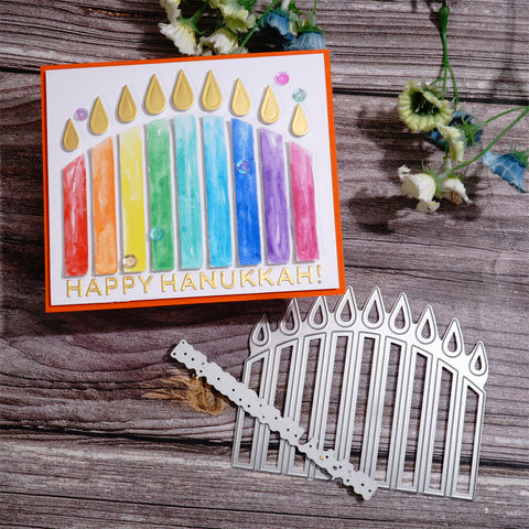 Inloveartshop Candles and Happy Hanukkah Cutting Dies