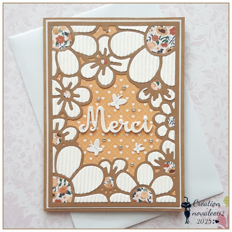 Inlovearts Bloomig Flowers Rectangular Frame Cutting Dies