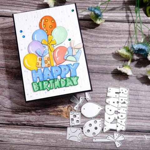 Inloveartshop Balloons and Happy Birthday Cutting Dies