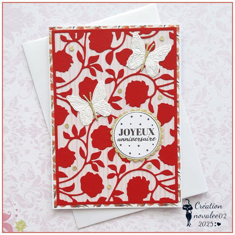 Inlovearts Rose Vine Background Board Cutting Dies