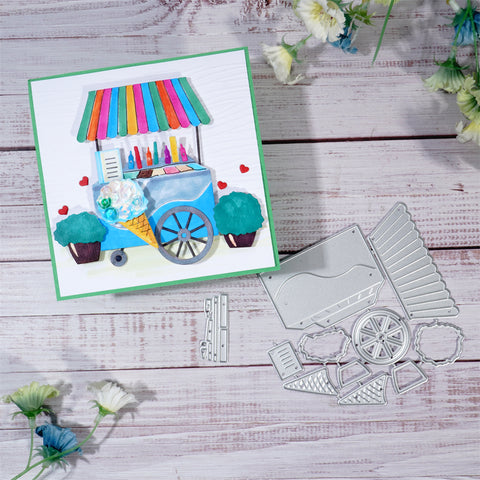 Inlovearts Ice-Cream Stall Cutting Dies