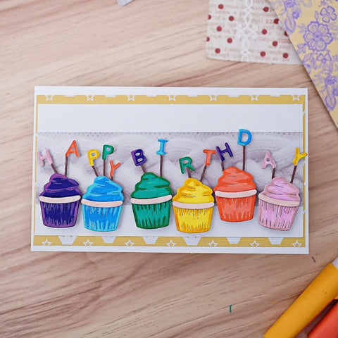 Inlovearts Happy Birthday Cakes Cutting Dies