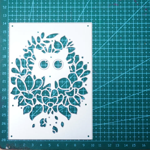 Inlovearts Leaves Cat Background Board Cutting Dies