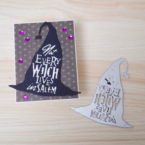 Inlovearts 'not EVERY WITCH LIVES in SALEM' Witch Hat Cutting Dies