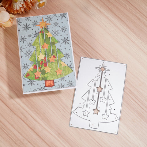 Inlovearts Christmas Tree Hanging Stars Cutting Dies