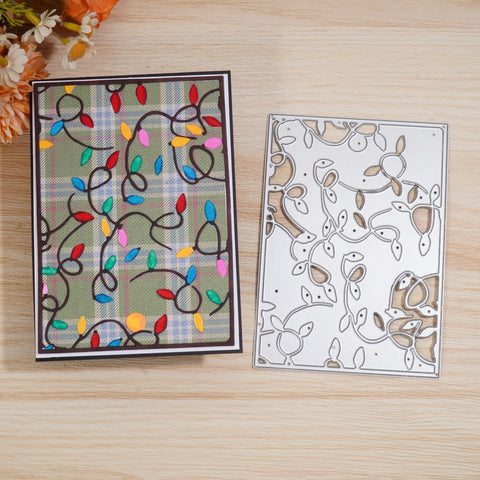 Inlovearts Christmas Lights Background Board Cutting Dies