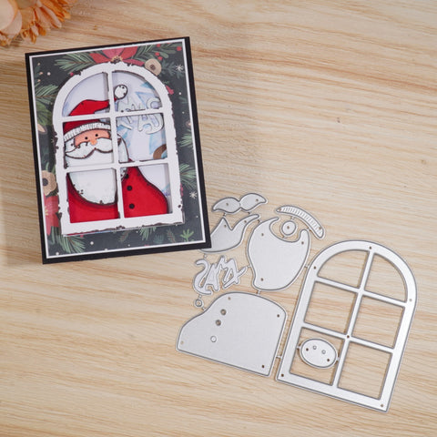 Inlovearts Santa Claus outside the Window Cutting Dies