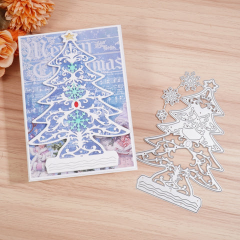 Inlovearts Snow Christmas Tree Cutting Dies