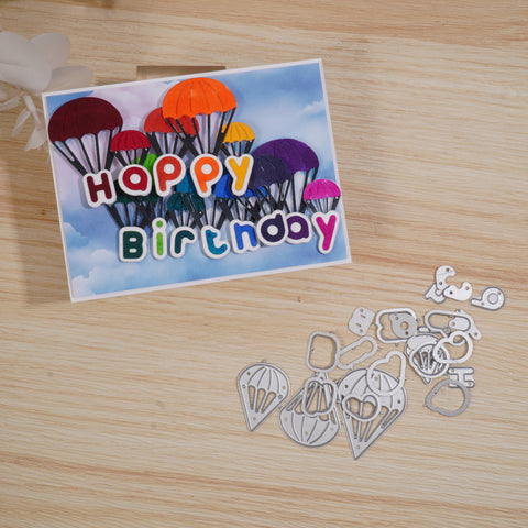 Inlovearts Parachute and Happy Birthday Word Cutting Dies