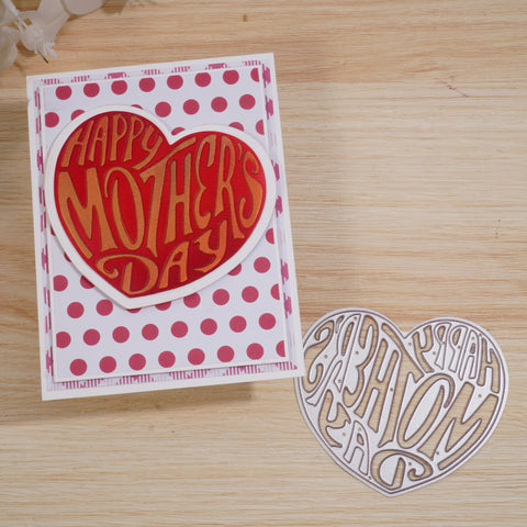 Inlovearts Happy Mother's Day Word Heart Cutting Dies