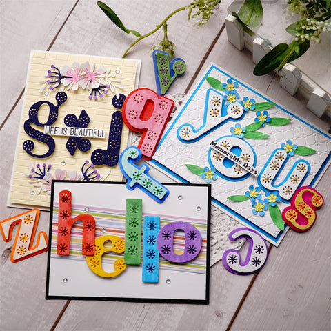 Inloveart 26 Lace Pattern Alphabets Cutting Dies