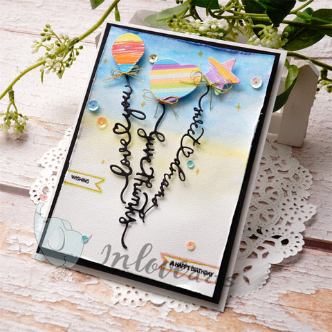 Inloveart Balloon with Word Cutting Dies