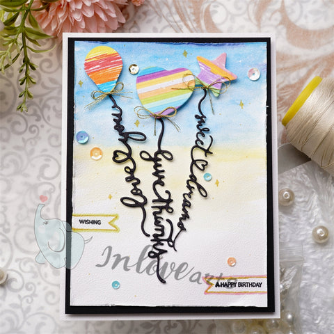 Inloveart Balloon with Word Cutting Dies