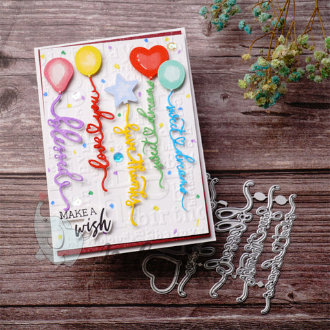Inloveart Balloon with Word Cutting Dies