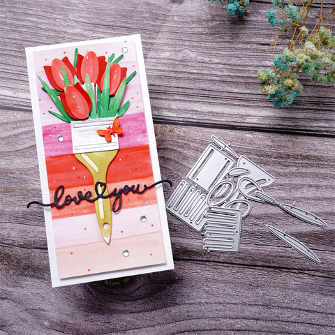 Inloveart Flower Decor Painting Brush Cutting Dies