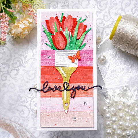 Inloveart Flower Decor Painting Brush Cutting Dies