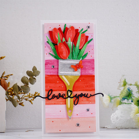 Inloveart Flower Decor Painting Brush Cutting Dies