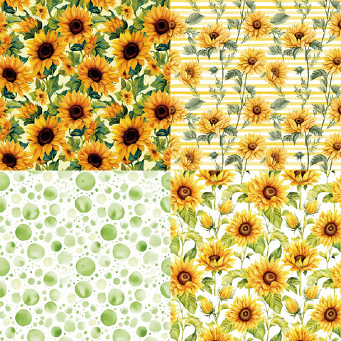 Inlovearts 24PCS 6" Flower in the Sunshine Scrapbook & Cardstock Paper