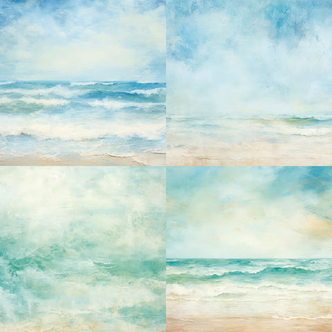Inlovearts 24PCS 6" Sea Wave Scrapbook & Cardstock Paper