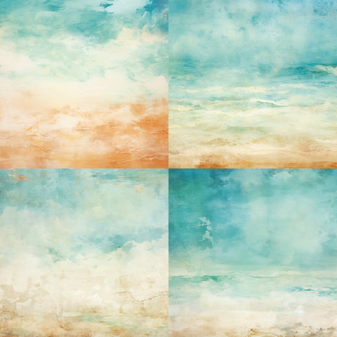 Inlovearts 24PCS 6" Sea Wave Scrapbook & Cardstock Paper