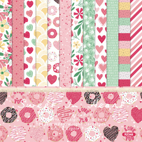 Inlovearts 24PCS 6" Sweet in Heart Scrapbook & Cardstock Paper