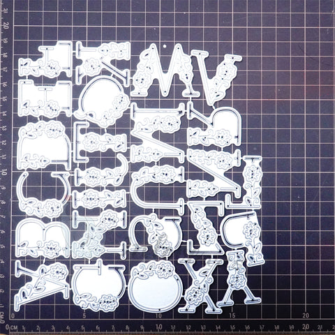 Inlovearts 26 Floral Alphabets Cutting Dies