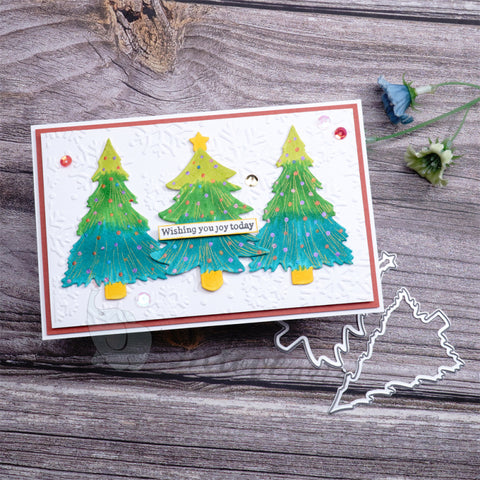 Inlovearts 2pcs Hollow Christmas Tree Metal Cutting Dies