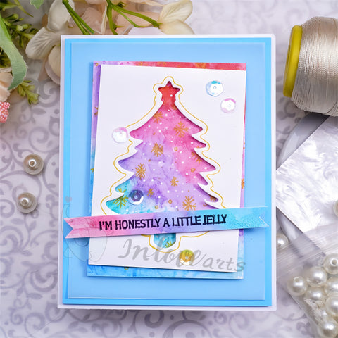 Inlovearts 2pcs Hollow Christmas Tree Metal Cutting Dies