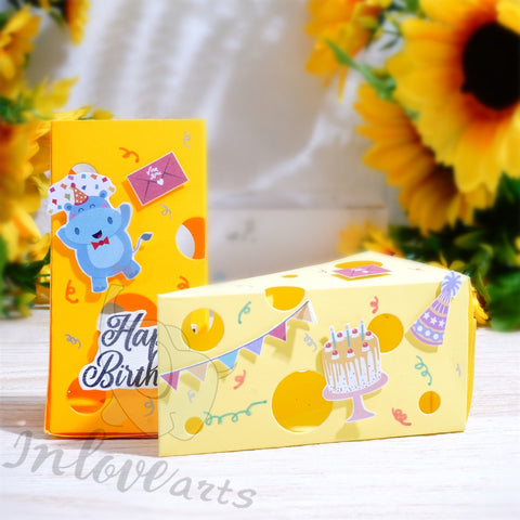 Inlovearts 3D Cheese Box Cutting Dies