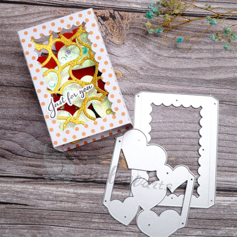Inlovearts 3D Heart Frame Box Cutting Dies
