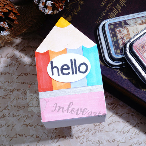 Inlovearts 3D Pencil Box Cutting Dies