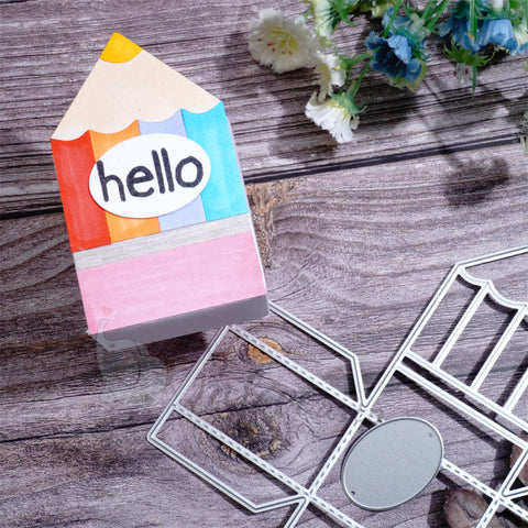 Inlovearts 3D Pencil Box Cutting Dies