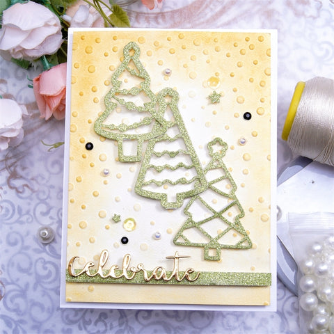 Inlovearts 3pcs Little Christmas Tree Cutting Dies