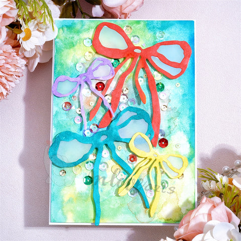 Inlovearts 4pcs Bowknot Decor Cutting Dies
