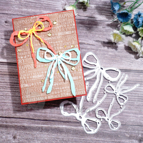 Inlovearts 4pcs Bowknot Decor Cutting Dies