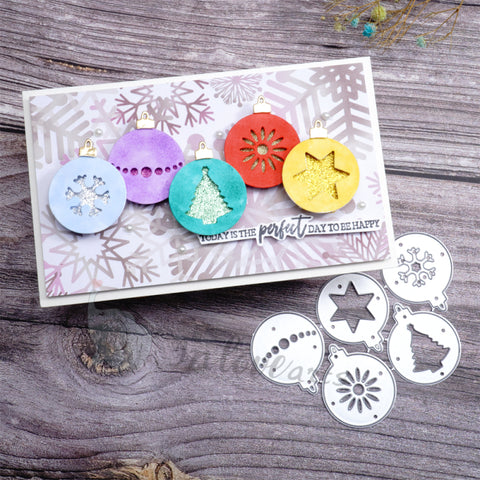 Inlovearts 5pcs Christmas Balls Metal Cutting Dies