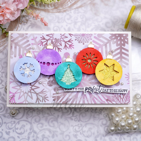Inlovearts 5pcs Christmas Balls Metal Cutting Dies