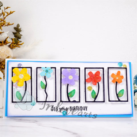 Inlovearts 5pcs Flower Frame Cutting Dies