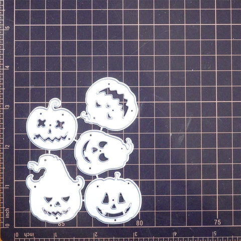 Inlovearts 5pcs Funny Pumpkin Cutting Dies