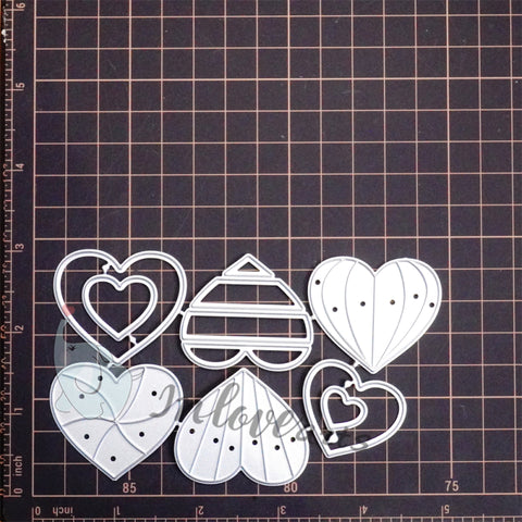 Inlovearts 6pcs Heart Cutting Dies