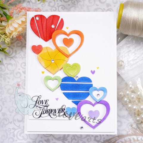 Inlovearts 6pcs Heart Cutting Dies