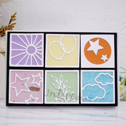 Inlovearts 6pcs Square Border Cutting Dies