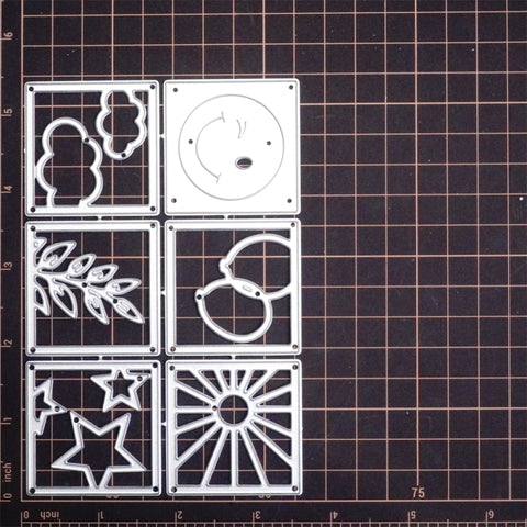 Inlovearts 6pcs Square Border Cutting Dies