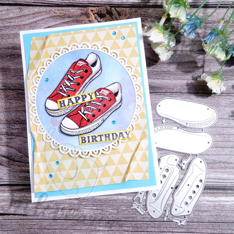 Inlovearts A Pair of Canvas Shoes Cutting Dies