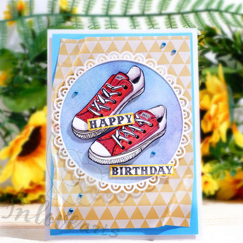 Inlovearts A Pair of Canvas Shoes Cutting Dies