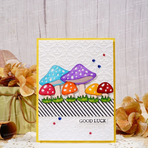 Inlovearts A Row of Mushrooms Cutting Dies