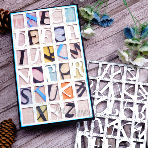 Inlovearts Alphabet Background Board Cutting Dies