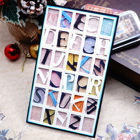 Inlovearts Alphabet Background Board Cutting Dies
