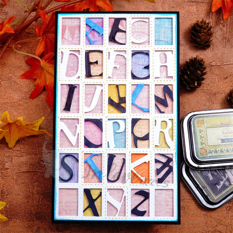 Inlovearts Alphabet Background Board Cutting Dies